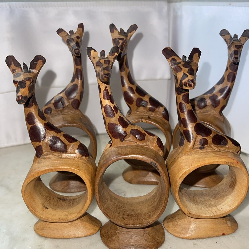 Hand Carved Wood Napkin Rings - Picture 6 of 6